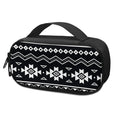Black And White Aztec Pattern Print Portable Cooler Travel Case