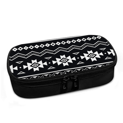 Black And White Aztec Pattern Print Insulin Cooler Travel Case