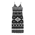 Black And White Aztec Pattern Print Jersey Midi Cami Dress