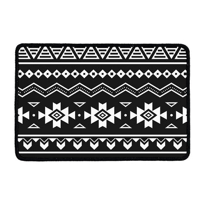 Black And White Aztec Pattern Print Kitchen Mat