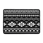 Black And White Aztec Pattern Print Kitchen Mat