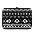 Black And White Aztec Pattern Print Laptop Sleeve
