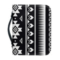 Black And White Aztec Pattern Print Leather Bible Cover