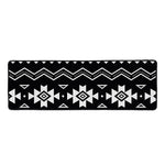 Black And White Aztec Pattern Print Long Kitchen Mat
