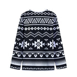 Black And White Aztec Pattern Print Long Sleeve Short Coat