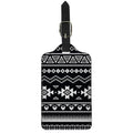 Black And White Aztec Pattern Print Luggage Tag