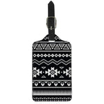 Black And White Aztec Pattern Print Luggage Tag