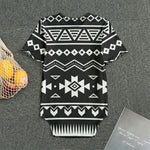 Black And White Aztec Pattern Print Men's Bodysuit