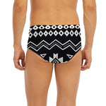 Black And White Aztec Pattern Print Men's Briefs