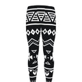Black And White Aztec Pattern Print Men's Leggings