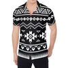 Black And White Aztec Pattern Print Men's Shirt