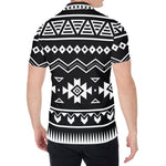 Black And White Aztec Pattern Print Men's Shirt