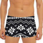 Black And White Aztec Pattern Print Men's Short Boxer Briefs