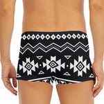 Black And White Aztec Pattern Print Men's Short Boxer Briefs