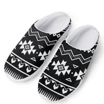 Black And White Aztec Pattern Print Mesh Casual Shoes