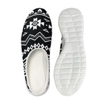 Black And White Aztec Pattern Print Mesh Casual Shoes