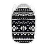 Black And White Aztec Pattern Print Mesh Laundry Hamper