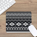 Black And White Aztec Pattern Print Mouse Pad