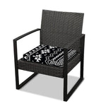 Black And White Aztec Pattern Print Outdoor Seat Cushion Cover
