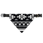 Black And White Aztec Pattern Print Over The Collar Dog Bandana