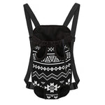 Black And White Aztec Pattern Print Pet Carrier Backpack