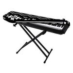 Black And White Aztec Pattern Print Piano Keyboard Cover