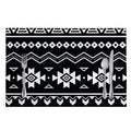 Black And White Aztec Pattern Print Placemat
