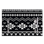 Black And White Aztec Pattern Print Placemat