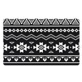 Black And White Aztec Pattern Print Polyester Doormat