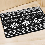 Black And White Aztec Pattern Print Polyester Doormat