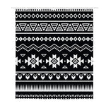 Black And White Aztec Pattern Print Polyester Shower Curtain