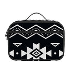 Black And White Aztec Pattern Print Portable Lunch Bag