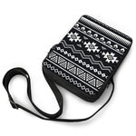 Black And White Aztec Pattern Print Rectangular Crossbody Bag