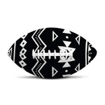 Black And White Aztec Pattern Print Rugby Ball