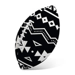 Black And White Aztec Pattern Print Rugby Ball