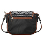 Black And White Aztec Pattern Print Saddle Bag