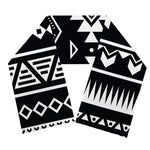 Black And White Aztec Pattern Print Scarf