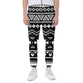 Black And White Aztec Pattern Print Joggers