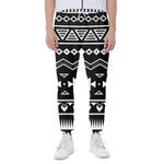Black And White Aztec Pattern Print Scuba Joggers