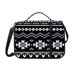 Black And White Aztec Pattern Print Shoulder Strap Bible Bag