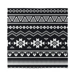 Black And White Aztec Pattern Print Silk Bandana