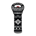 Black And White Aztec Pattern Print Single Neoprene Wine Tote