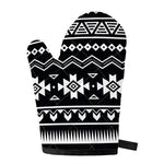 Black And White Aztec Pattern Print Single Oven Mitt