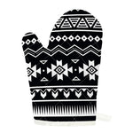Black And White Aztec Pattern Print Single Oven Mitt
