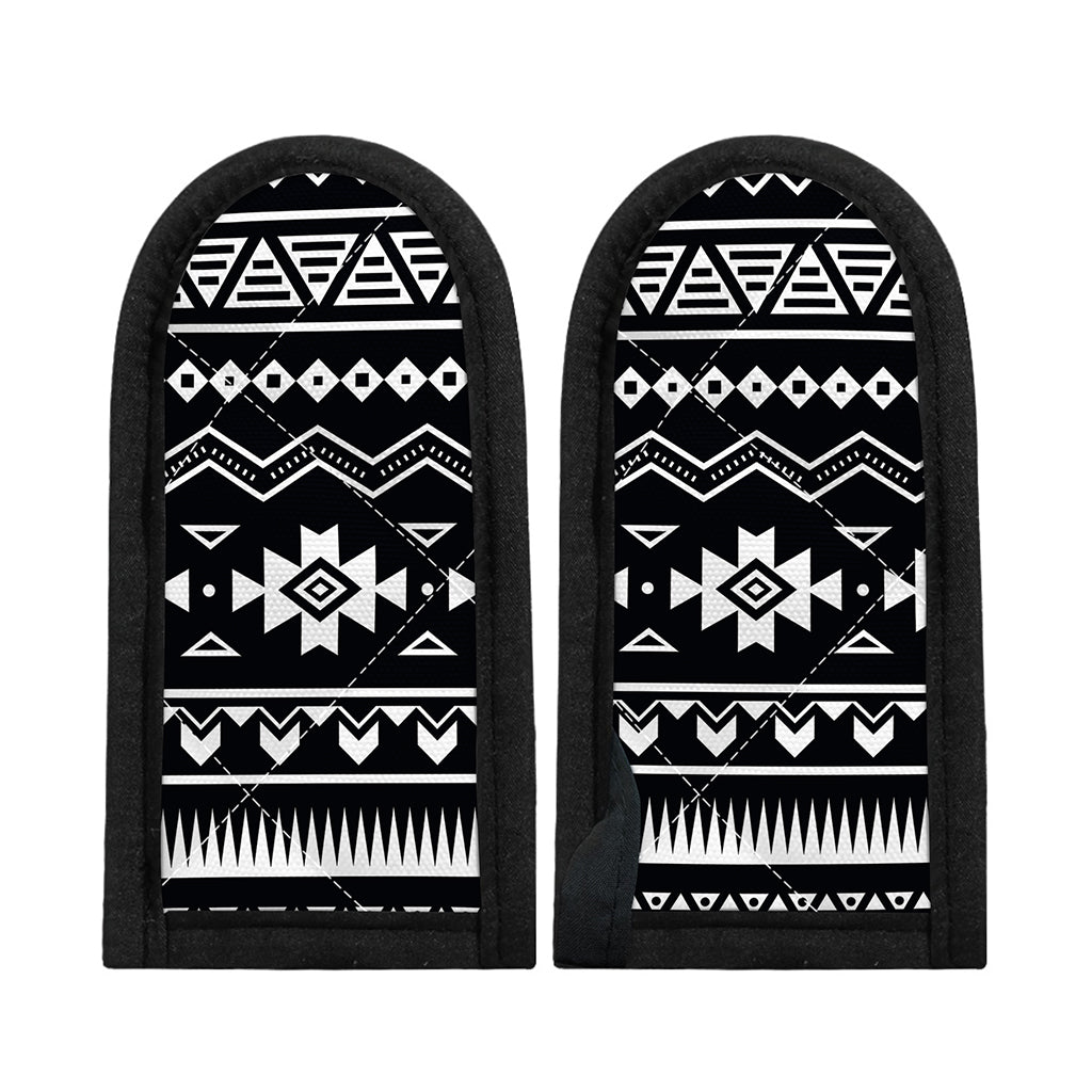 Black And White Aztec Pattern Print Skillet Handle Cover