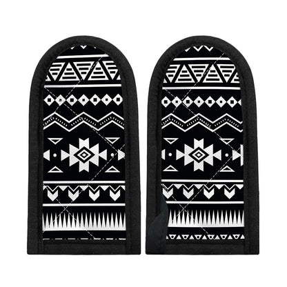 Black And White Aztec Pattern Print Skillet Handle Cover