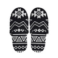 Black And White Aztec Pattern Print Slippers
