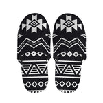 Black And White Aztec Pattern Print Slippers