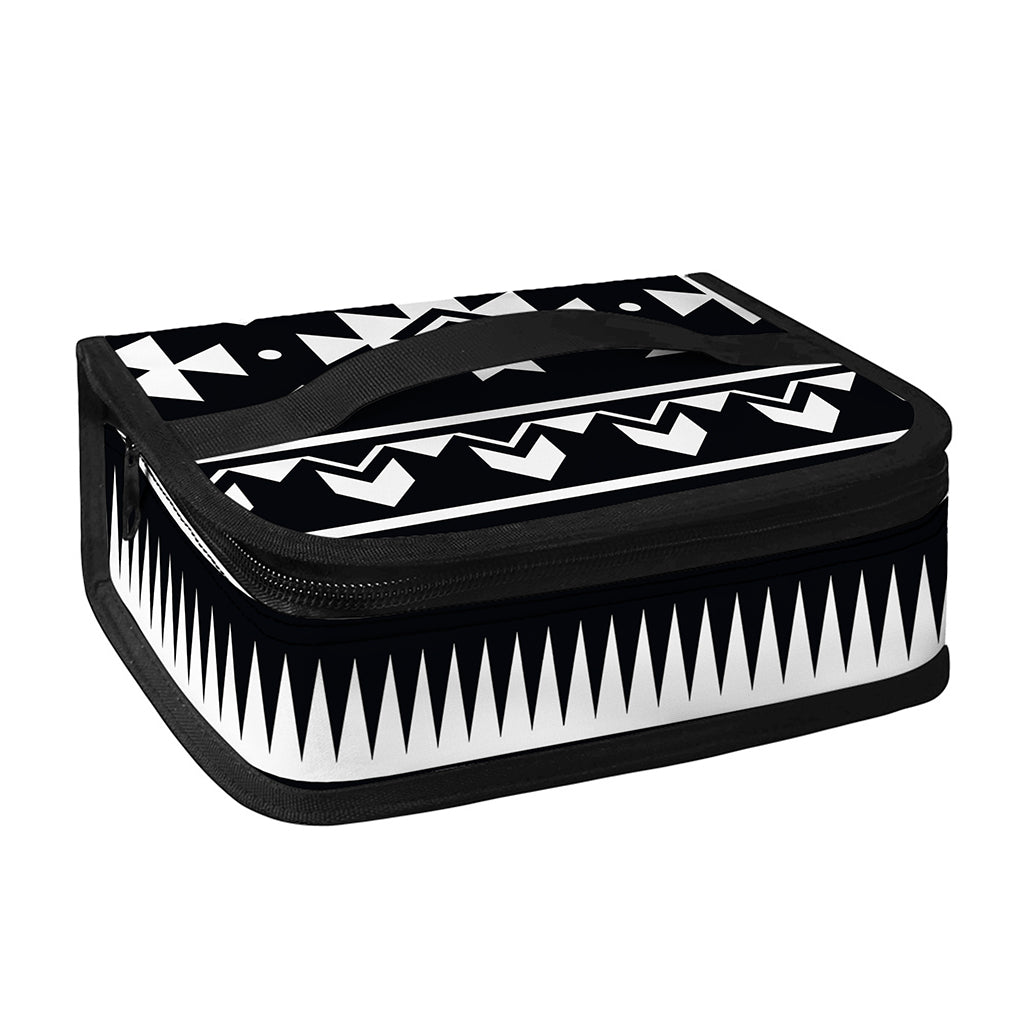 Black And White Aztec Pattern Print Small Lunch Bag