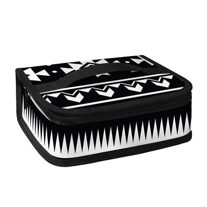 Black And White Aztec Pattern Print Small Lunch Bag